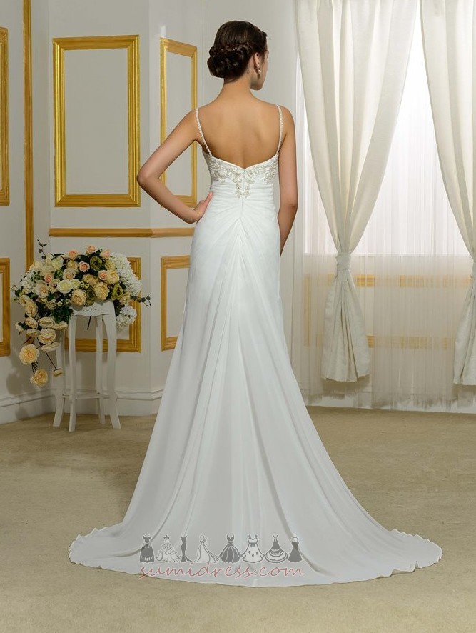 Beach Elegant Inverted Triangle Floor Length Natural Waist Sheath Wedding Dress