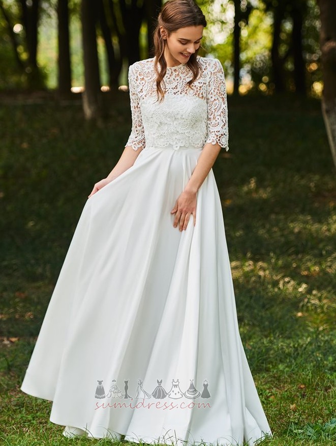Beach Illusion Sleeves Floor Length Fall Lace With Jacket Wedding Dress