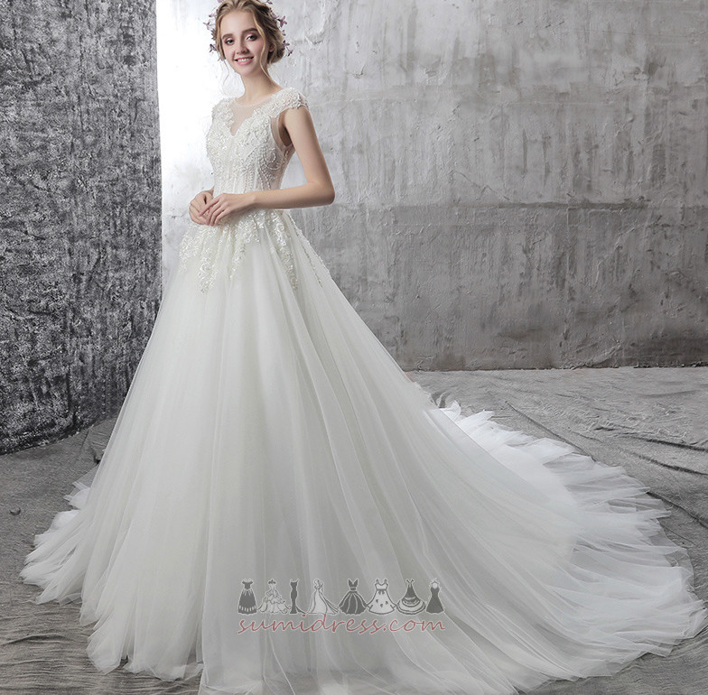 Beach Lace-up Spring Long Off Shoulder Tulle Wedding Dress