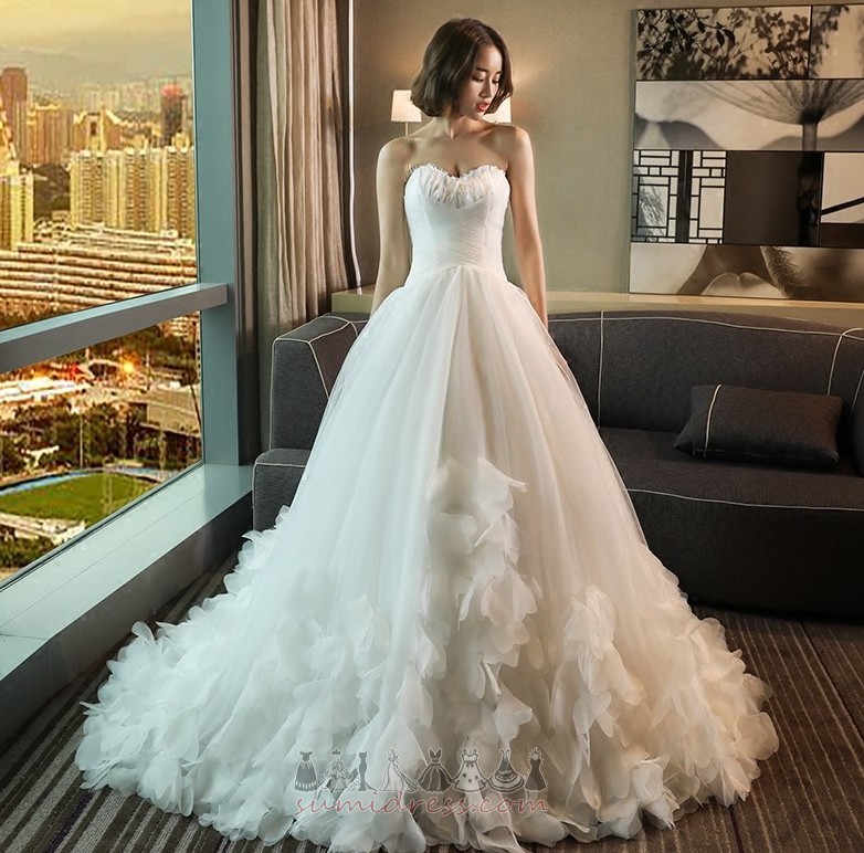 Beach Sweetheart Sleeveless A-Line Accented Rosette Floor Length Wedding Dress