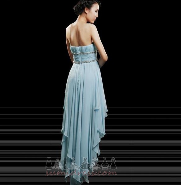 Beaded Belt Asymmetrical Natural Waist Hemline Asymmetrical Sleeveless Chiffon Cocktail Dress