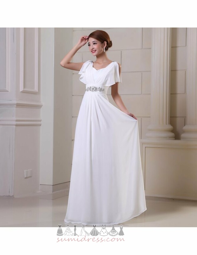 Beaded Belt Sleeveless Floor Length Pleated Bodice Zipper Up Prom gown