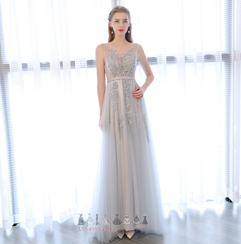 Beading Medium Floor Length Sleeveless Deep v-Neck A-Line Evening Dress
