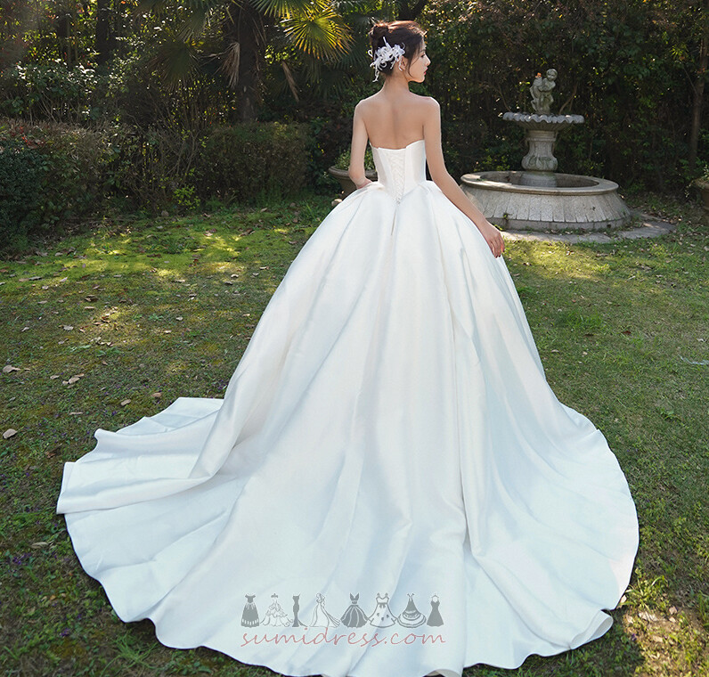 Berankovis Elegantiškas Nėriniai-up Lankas Salė Satino Vestuvinės suknelė
