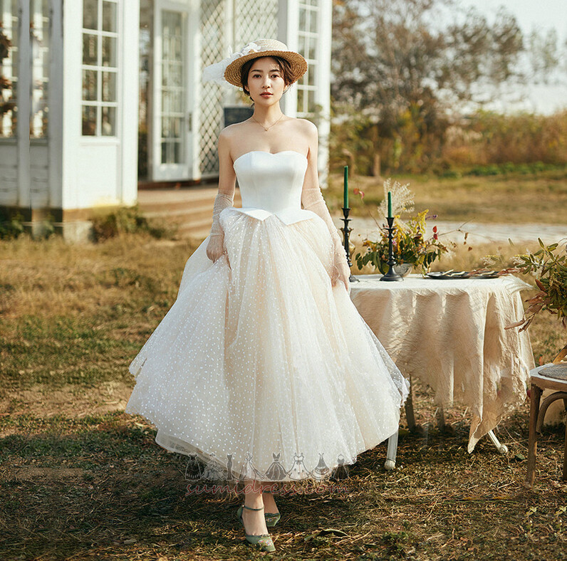Berankovis Gamtos juosmens Linija Nėriniai-up Lauko Elegantiškas Vestuvinė suknelė