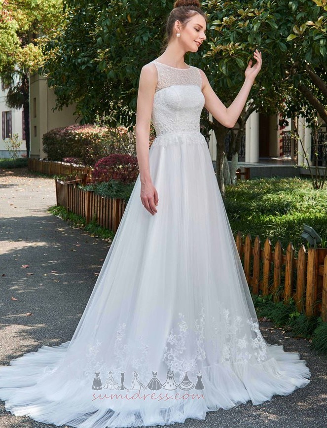 Berankovis Lauko Vidutinis plačiu kaklu Elegantiškas Nėriniai Vestuvinės suknelė