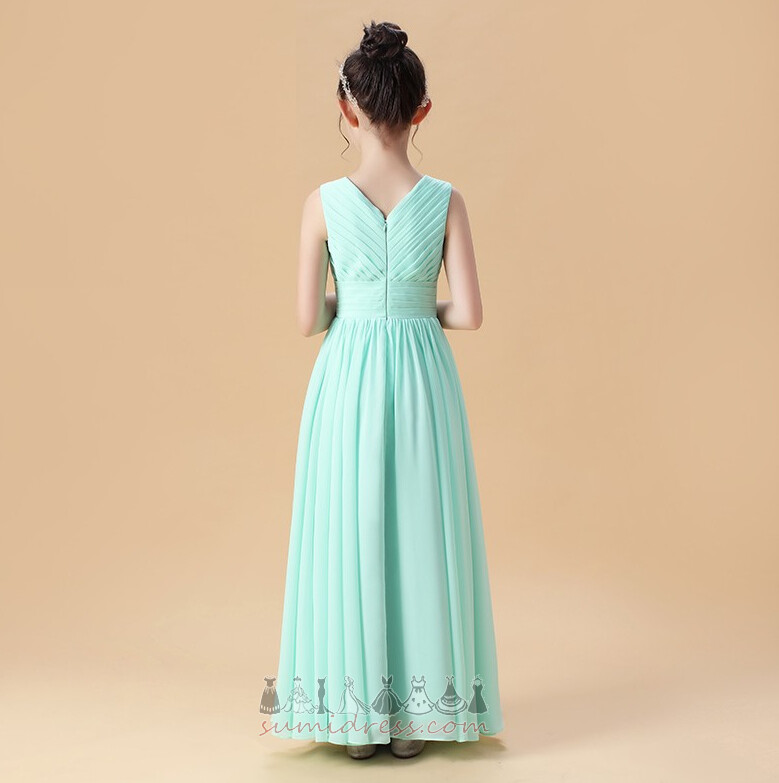 Berankovis Puoštas Grindų ilgis V-kaklo Vestuvės Linija Maža mergaitė suknelė