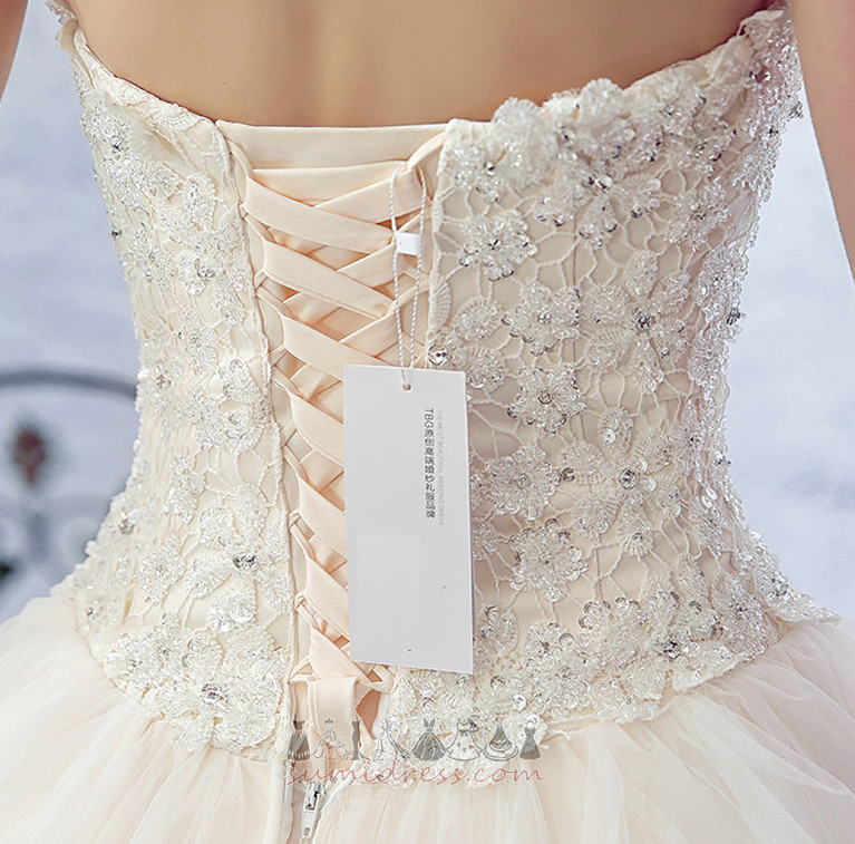Bez ramínek Zimní A-Line formální Krajkou Overlay Sál Svatební šaty
