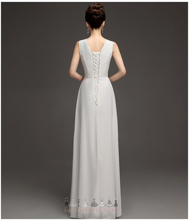 Binding Beaded Belt Ankle Length Natural Waist Fall Chiffon Evening Dress
