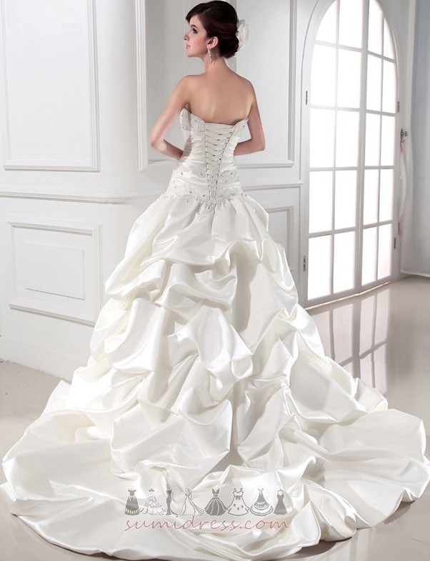 Binding Natural Waist Formal Sleeveless A-Line Cathedral Train Wedding Dress