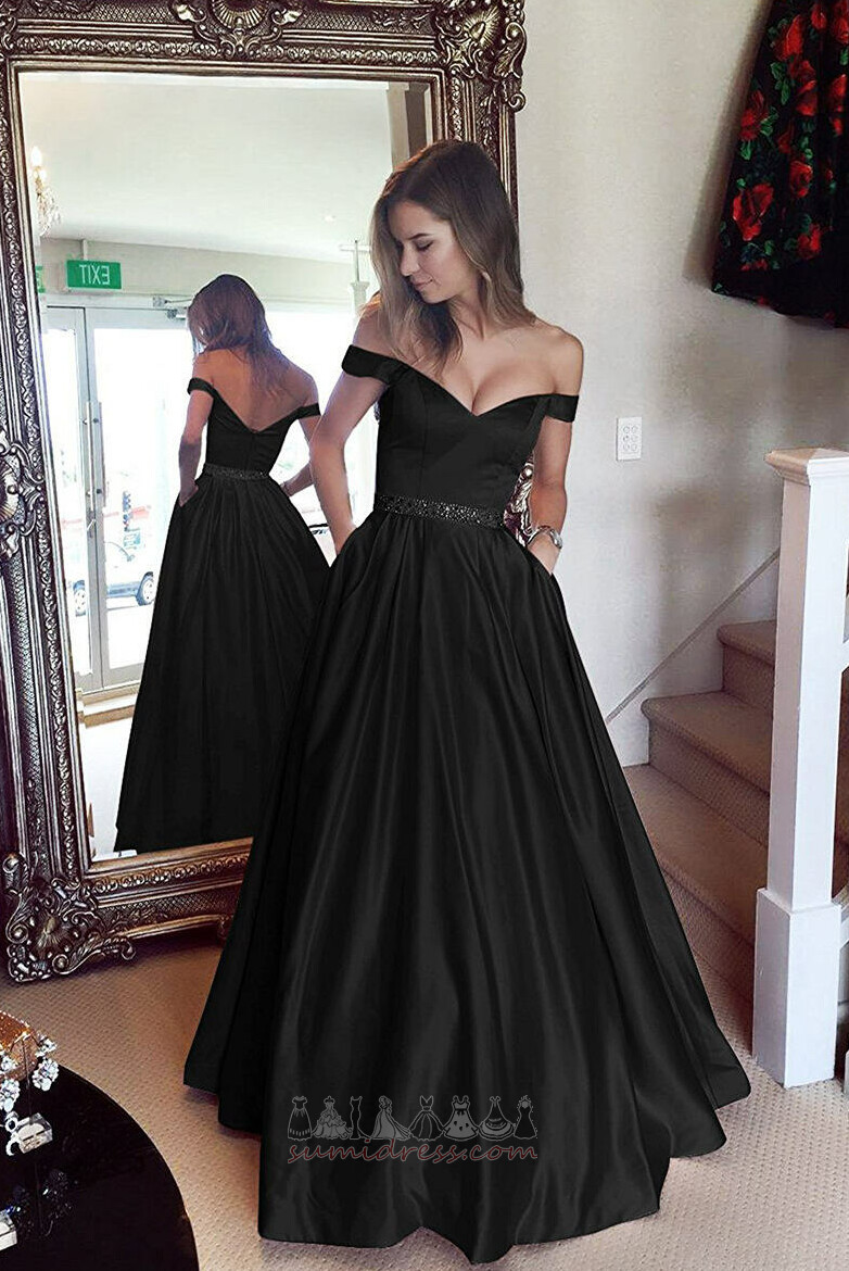 Bir çizgi Resmi omuz kapalı Bahar satış Cepler Gece elbisesi