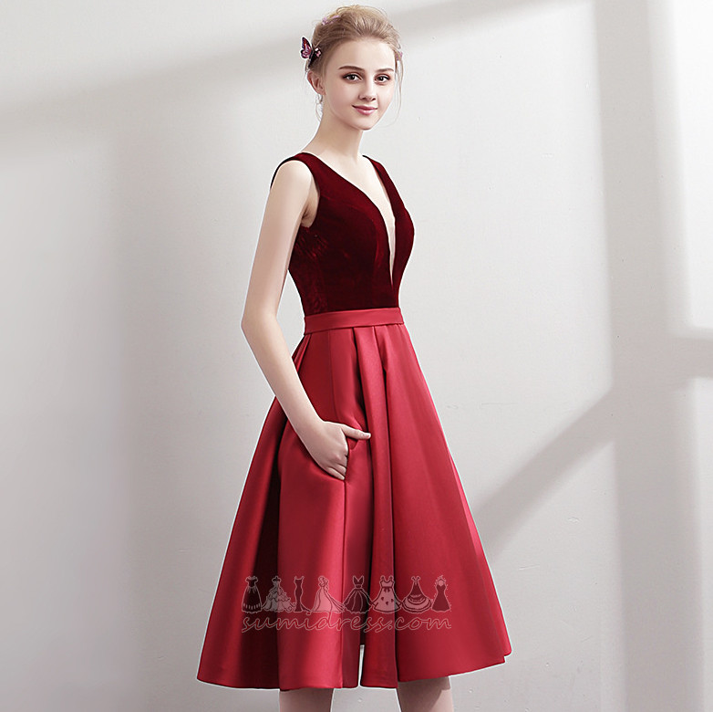 Bir çizgi V yaka Bağcıklı Bol dökümlü Sonbahar modern Balo elbisesi