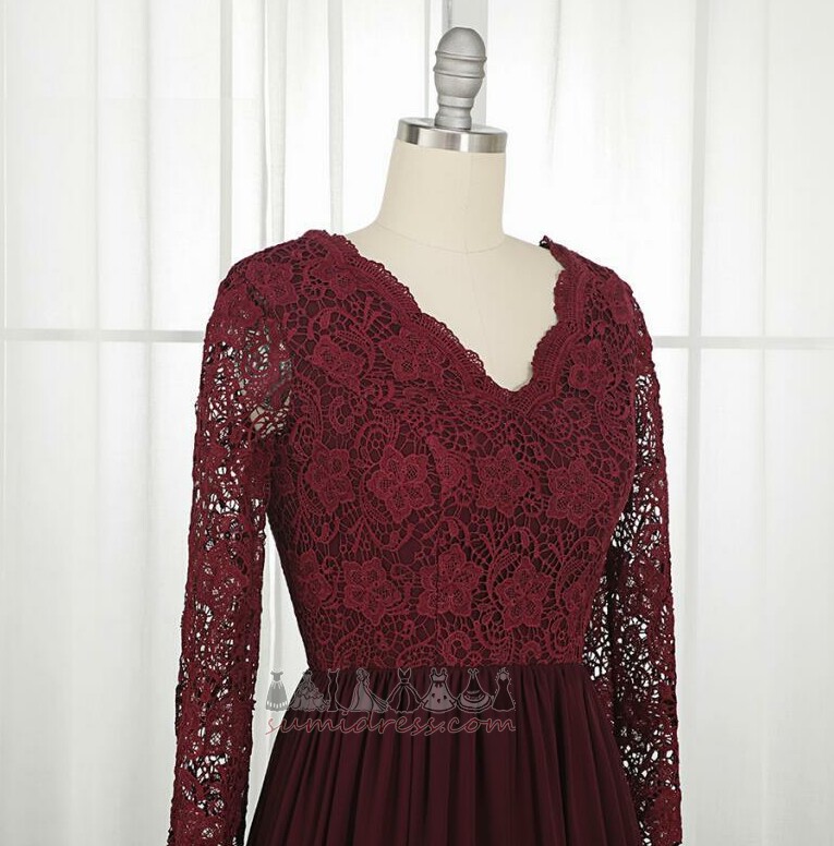 Birneförmig Tiefer V-Ausschnitt Zug zu fegen Natürliche Taille Abendkleid