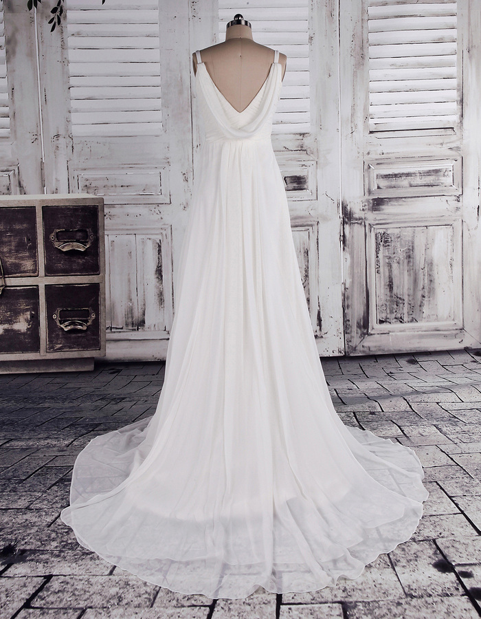 Bishop rukavima Bez rukava Sud vlak Zatvarač Empire struka Ljeto Vjenčanica