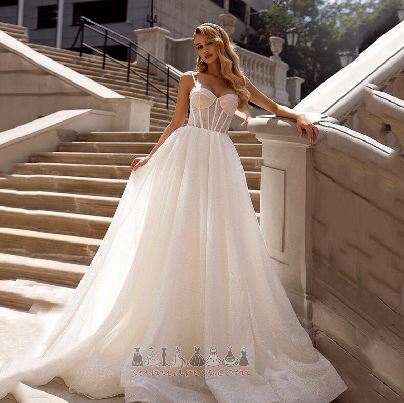 без спинки Продаж на відкритому повітрі драпіровані іскритися Весільна сукня