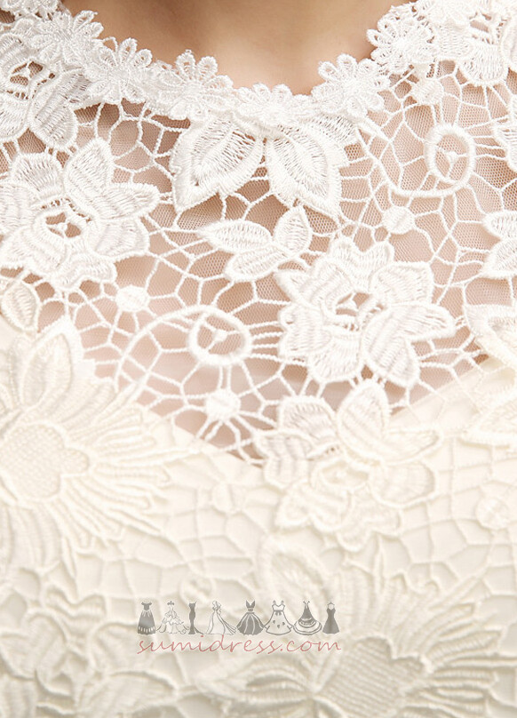безрукавний бальне плаття мереживо висока Крита пляж коштовність Весільна сукня