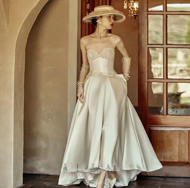 безрукавний природні Талія асиметричний падати лінія мереживо Весільна сукня