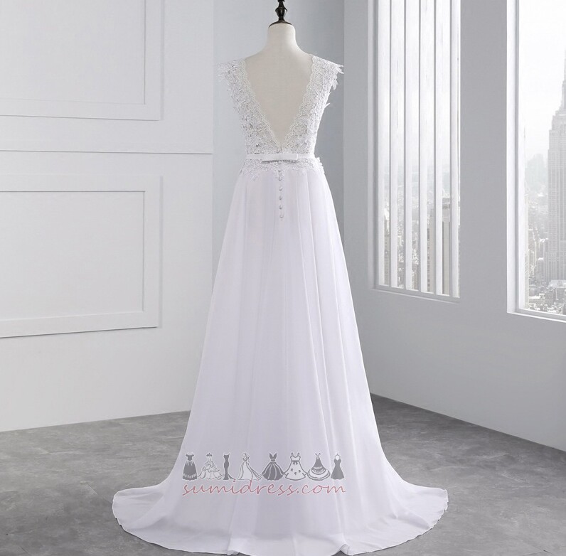 безрукавний природні Талія без спинки мереживо літо мереживо Весільна сукня