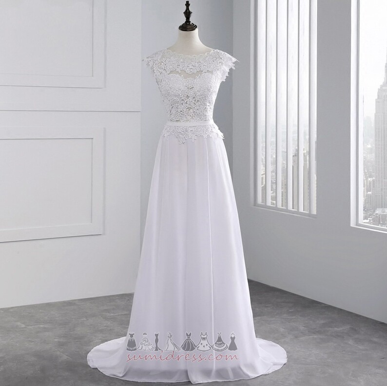 безрукавний природні Талія без спинки мереживо літо мереживо Весільна сукня