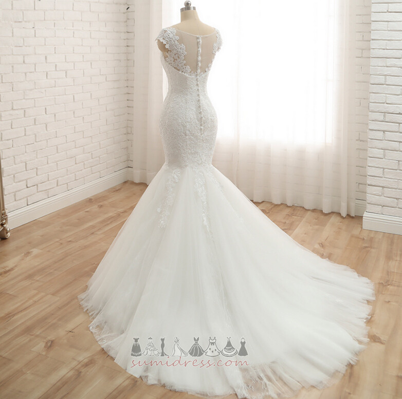 безрукавний природні Талія драпіровані Елегантний середа Мереживо Overlay Весільна сукня