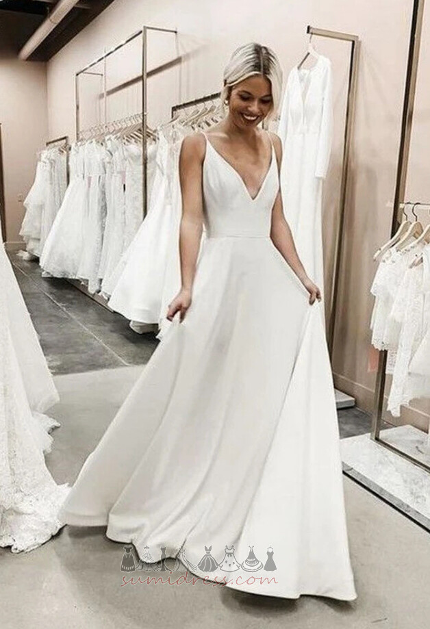 блискавка вгору безрукавний драпіровані лінія простий атлас Весільна сукня