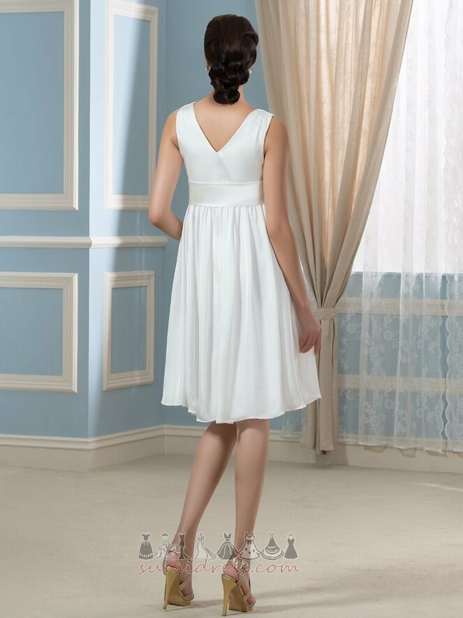 блискавка вгору імперія шифон плісировані ліф довжина коліна Весільна сукня