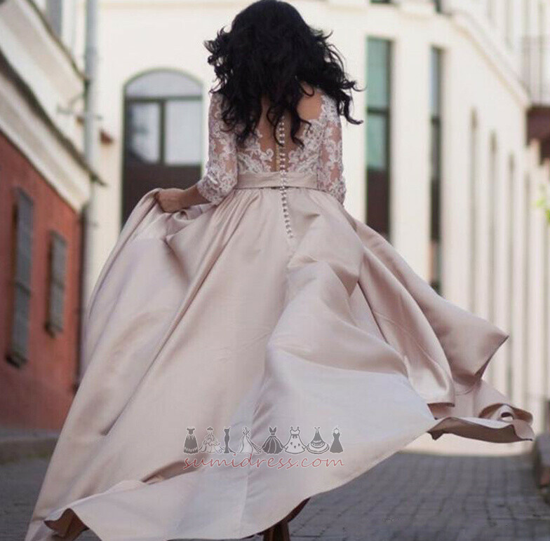 блискавка вгору природні Талія формальний Мереживо Overlay середа Весільна сукня