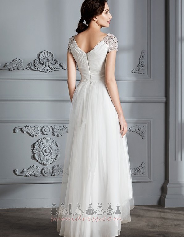 блискавка вгору тюль потовщення середа короткі рукави природні Талія Весільна сукня