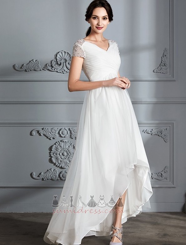 блискавка вгору тюль потовщення середа короткі рукави природні Талія Весільна сукня