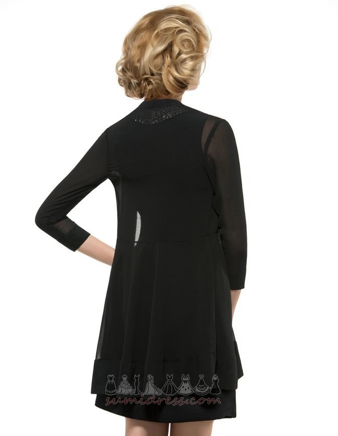 bluse Glidelås Natural Midje Sommer Tre fjerdedeler ermer Chiffon Mor kjole