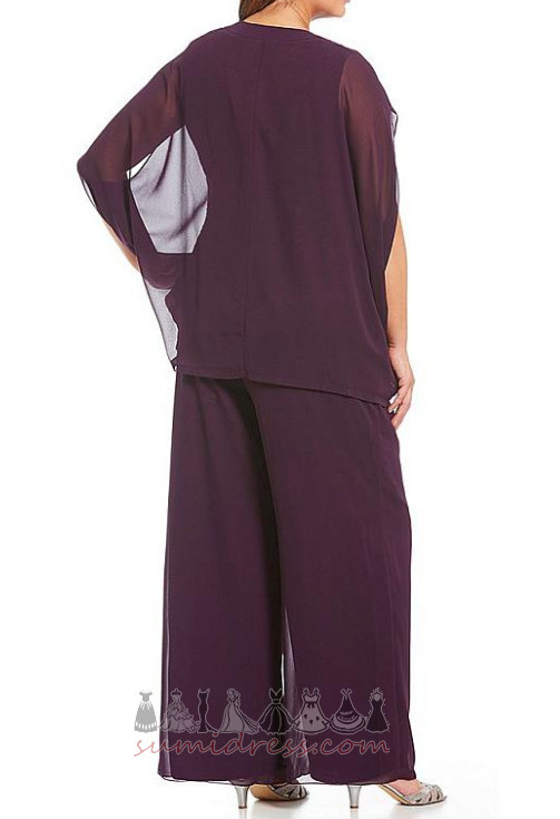 Bluse Passen Natürliche Taille Formell Übergröße V-Ausschnitt Hosen-Anzug Mutter Kleid