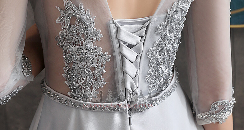 Босоніжки ілюзія рукава Елегантний природні Талія Довго шифон Вечірні плаття