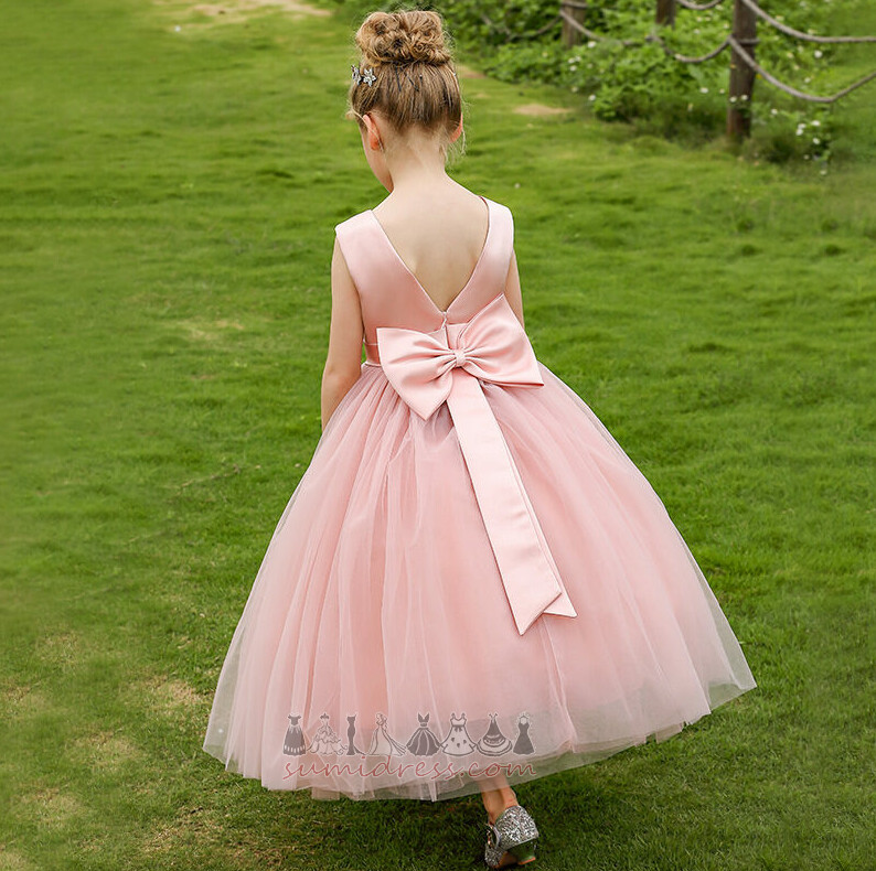 Bow Bow dekorasjon A-formet Middels Glidelås Formelle liten jente kjoler