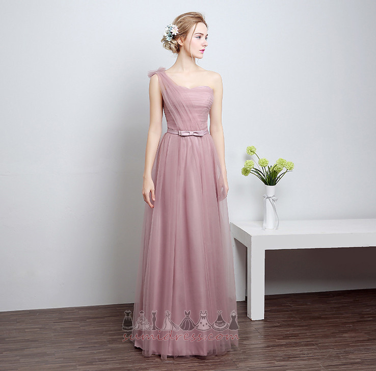 Bowknot Ankle Length Sleeveless String One Flower Strap Simple Bridesmaid Dress