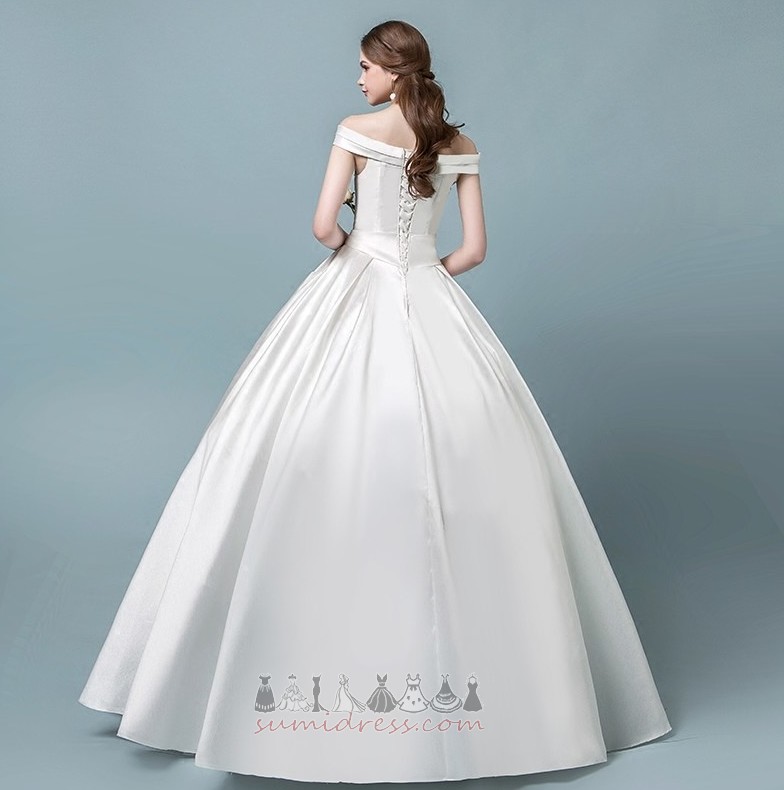 Capped Sleeves Formal Short Sleeves Pear Floor Length Bowknot Wedding Dress