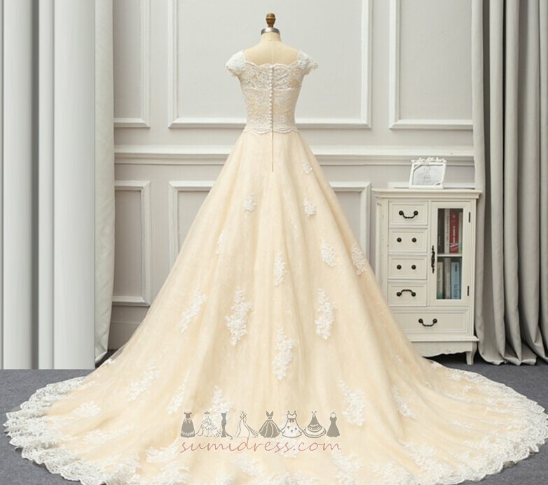 Cathedral Train Medium Long Lace Overlay Button Lace Wedding Dress