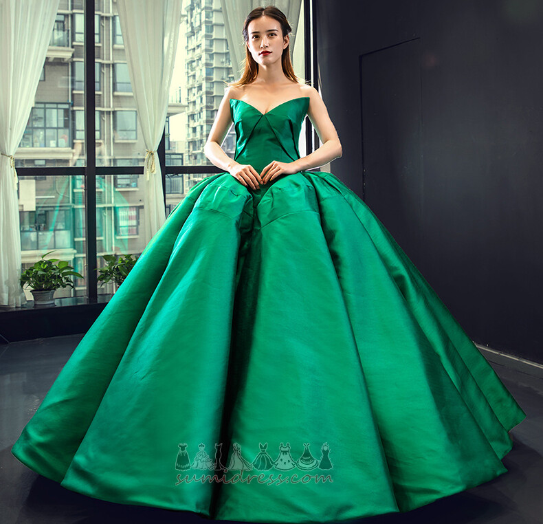 Cathedral Train Puffy Sleeveless Draped Pleated Bodice Plus Size Prom Dress