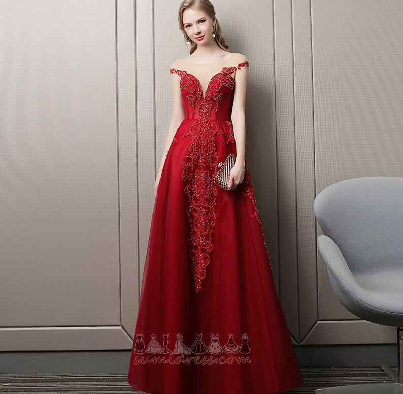 Chic Sleeveless Applique V-Neck Lace Overlay Summer Evening Dress