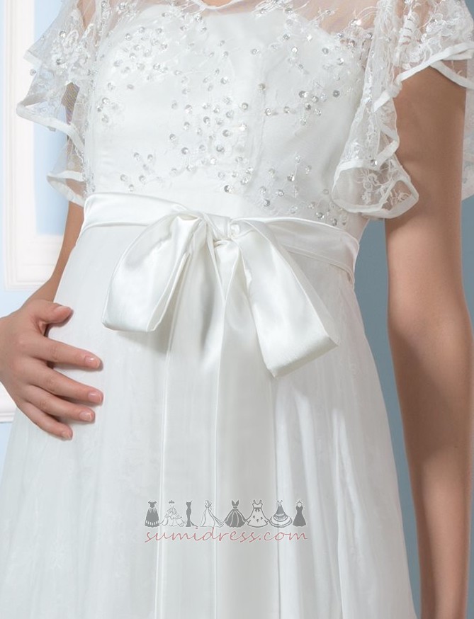 Chic Zipper Up V-Neck Outdoor Hemline Asymmetrical Summer Wedding Dress