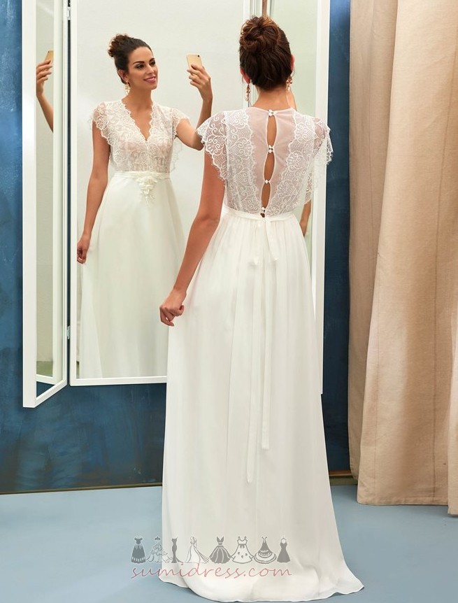 Chiffon A-Line Outdoor Elegant Applique Fall Wedding Dress
