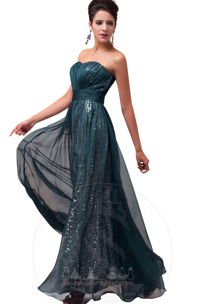 Chiffon Elegante A-formet Feie Train Natural Midje Gulvlengde Samle kjole