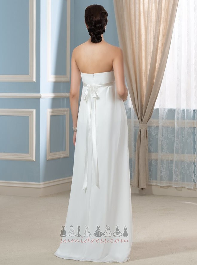 Chiffon Mid Back Accented Bow Simple Empire Beaded Belt Evening Dress