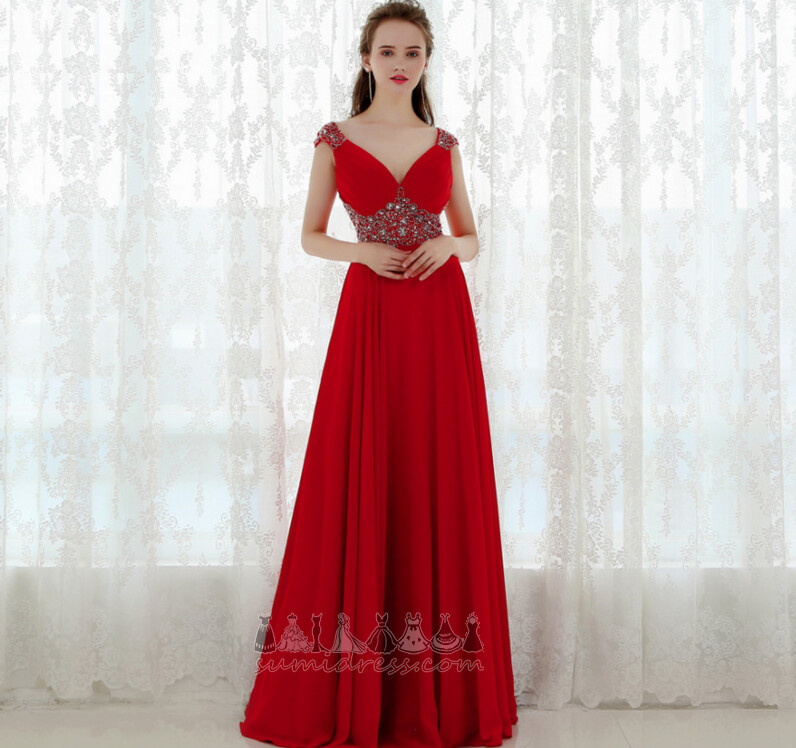Chiffon Sleeveless Elegant Jewel Bodice Natural Waist Summer Evening Dress