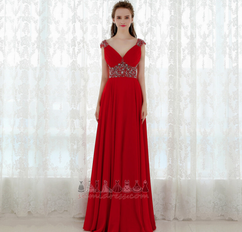 Chiffon Sleeveless Elegant Jewel Bodice Natural Waist Summer Evening Dress