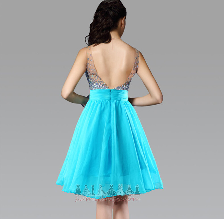 Chiffon Summer Natural Waist V-Neck Knee Length Glamorous Evening Dress