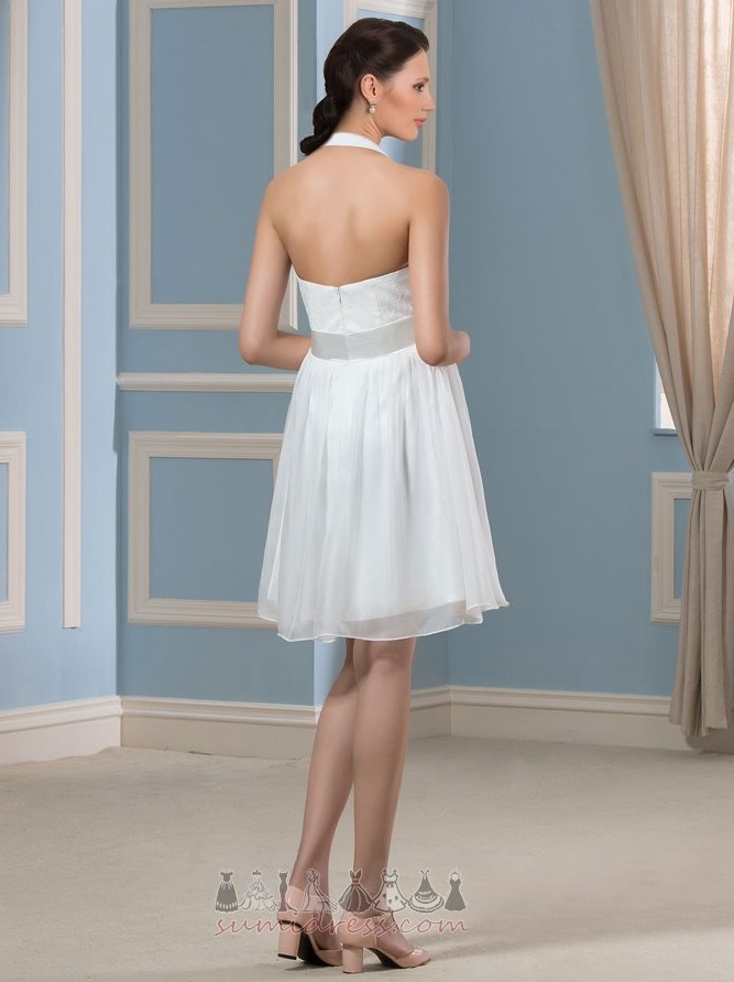 Chiffon Triangle pleat Halter Summer Simple Backless Wedding Dress