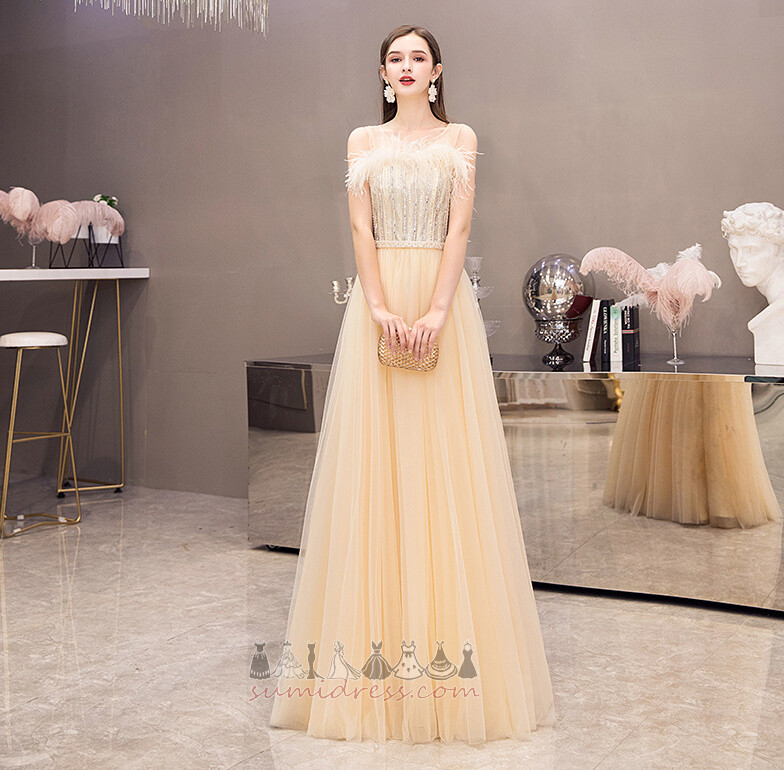 χώρος κολλέγιου φόρεμα θύσανος Μήκος πατωμάτων Φερμουάρ επάνω Τούλι Λάμπω Γραμμή Α