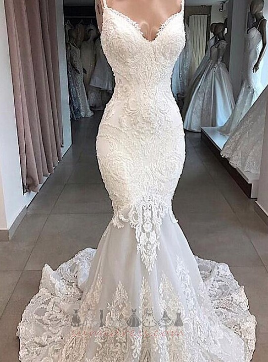 Church Lace Overlay Sleeveless Applique Long Lace Wedding Dress