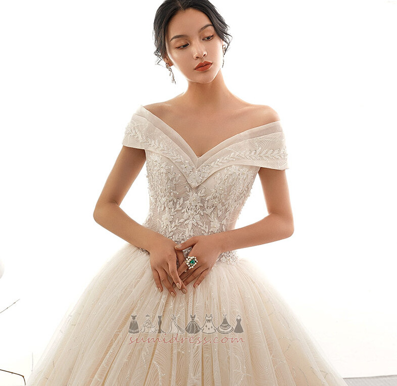 Church Vintage Short Sleeves Capped Sleeves Lace-up A-Line Wedding Dress