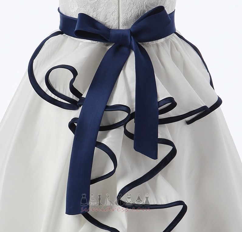 цип нагоре Линия Дантела наслагване Елегантен V-образно деколте рокля цвете момиче